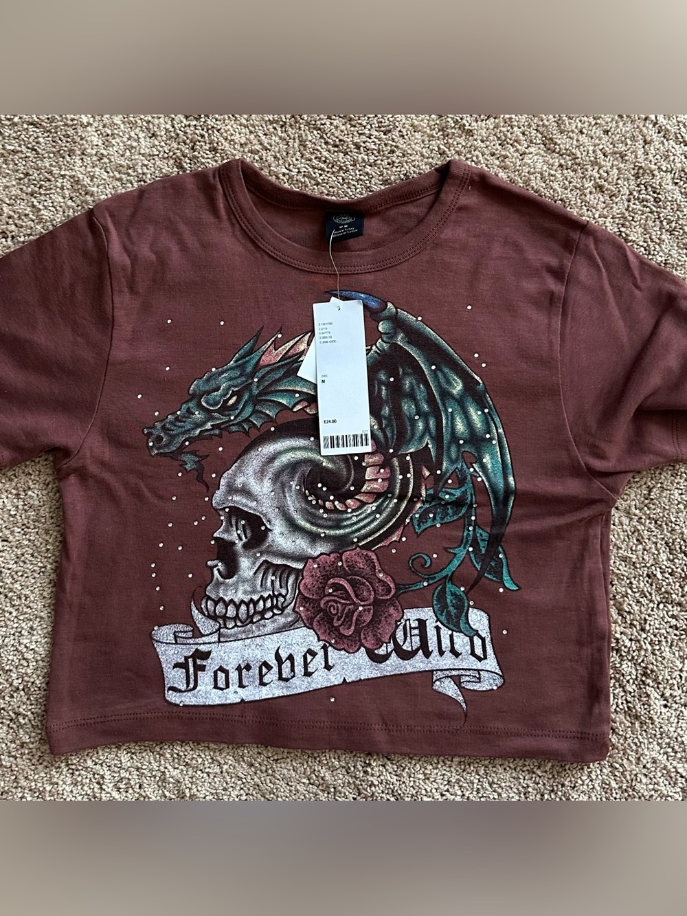Women’s Urban Outfitters "Forever Wild" Graphic Tee - Brown